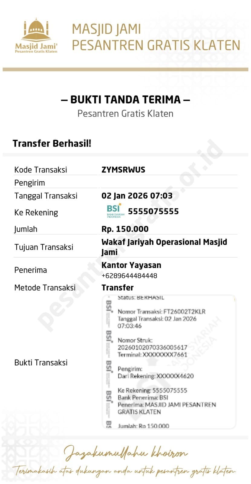 Contoh Bukti Donasi 3