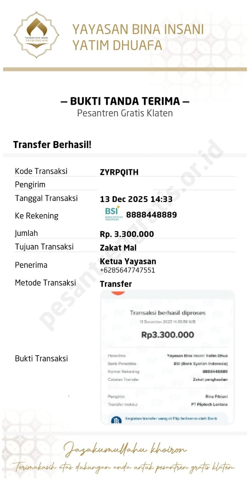 Contoh Bukti Donasi 4